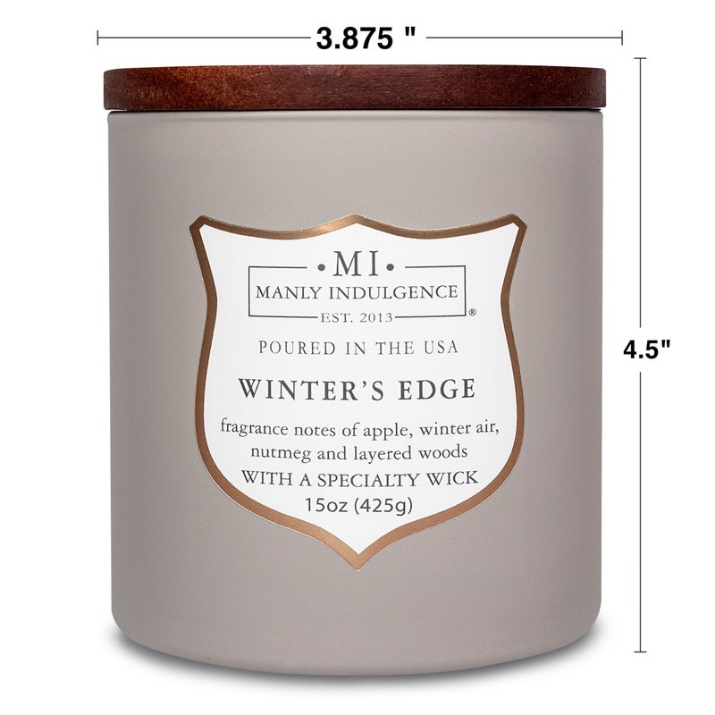 Manly Indulgence Winters Edge Scented Candles for Men, 15 oz Wooden Wick, Premium Soy Blend Wax, 60H Burn, Candles for Home Scented - Made in The USA - Image 5